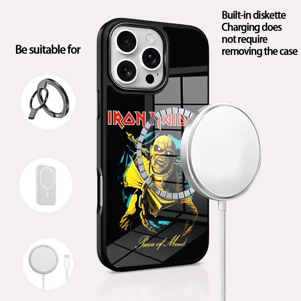 

Run-To-The-Hills-Iron-Maiden Phone Case For IPhone 16 15 14 13 12 11 Pro Max Plus Mini Magsafe Mirror Wireless Magnetic Cover