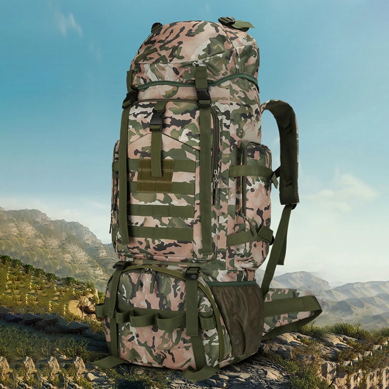 

90L Outdoor Mountaineering Backpack Large Capacity Multifunctional Bag Shoes Compartment Sturdy Travel Climbing Hiking Bags