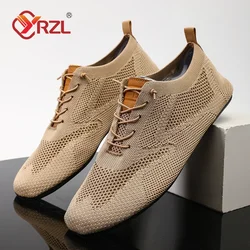 YRZL Mesh Loafers Men Driving Moccasins Thin Bottom Flats Walking Shoes Breathable Non Slip Casual Loafers Summer Mens Shoes