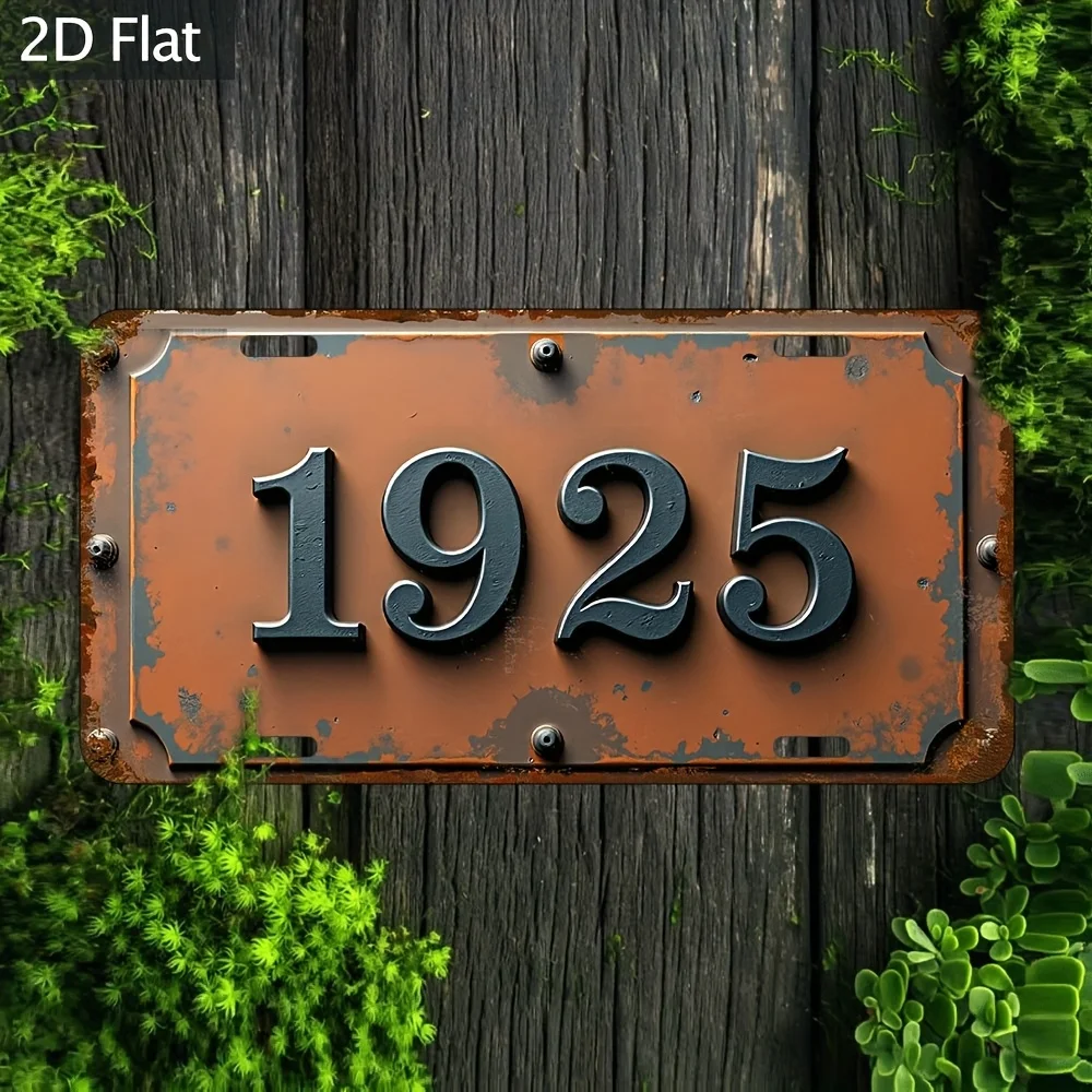 2D Flat, 1pc, 2D Flat, Industrial Style  Room Decoration Plate, (12*6 Inches/30*15cm), Old Craft Plate, Suitable for Shop Home O