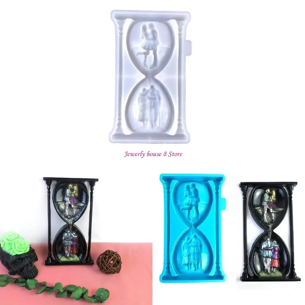 

Couple Sand Timer Mold Hourglass Silicone Mould Exquisite Crystal Droplets Casting Molds for DIY Lover