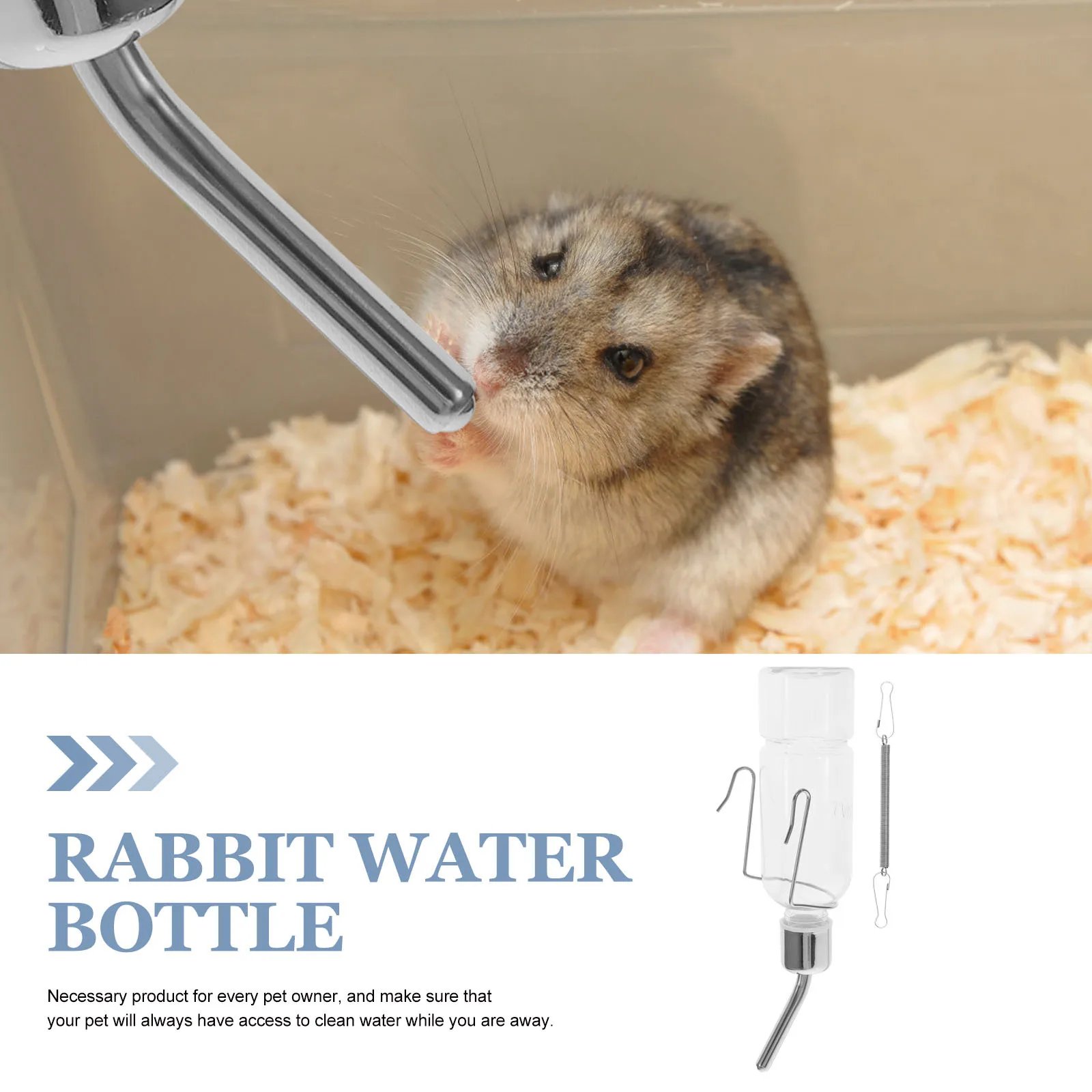 

2Pcs Pet Water Bottle Hanging Dispenser Vertical Style Quick Install Lid Covered No-Leak Water Feeder for Small Pets Hamster