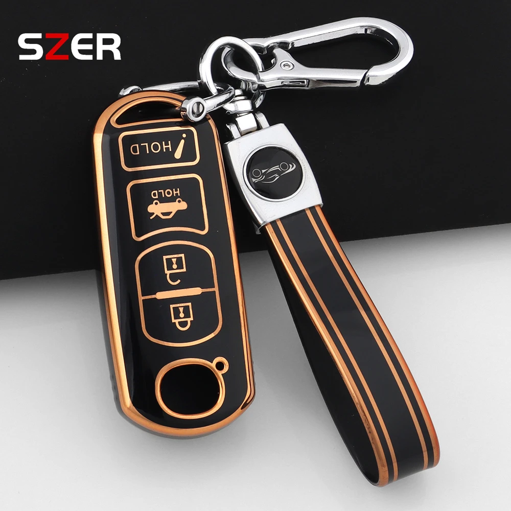 

2 3 4 Buttons Fashion TPU Car Keychain Protected Fob Key Case Cover For Mazda 2 3 6 Atenza Axela Demio CX-5 CX5 CX-3 CX7 CX-9
