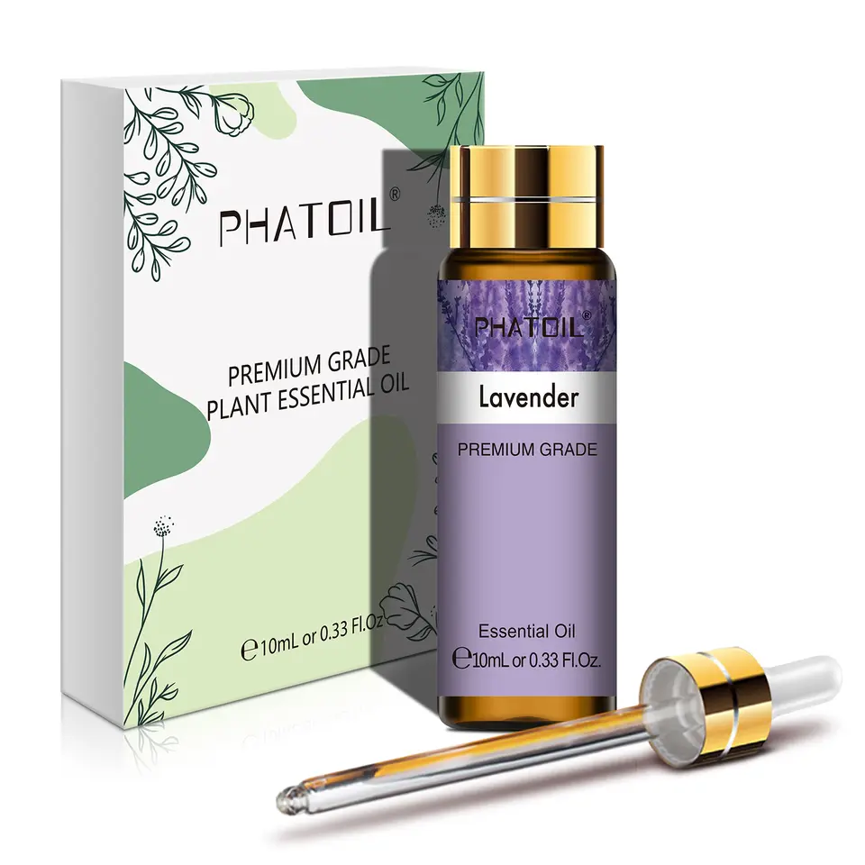 PHATOIL قطعة واحدة زيت عطري للعلاج العطري للمرطب 10 مل/30 مل/100 مل من اللافندر والنعناع والفانيليا والكالبتوس والياسمين - 5