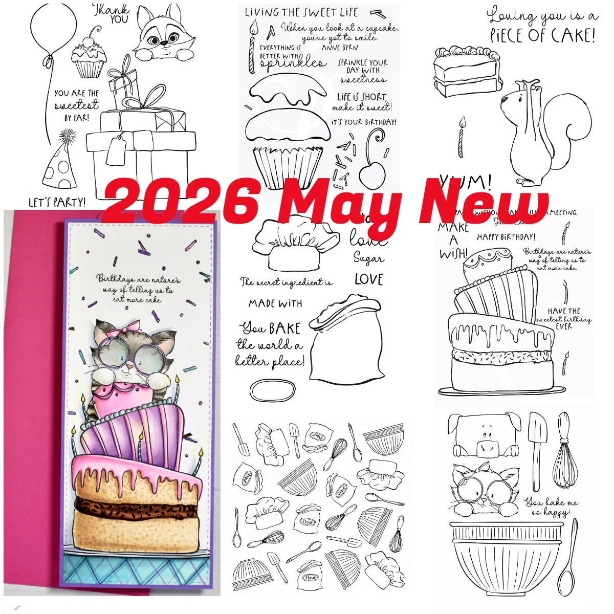 Neu eingetroffen: Sweet Life Piece Of Cake Stempel, Scrapbook-Tagebuch-Dekoration, Prägevorlage, DIY-Grußkarte, DIY-Papierkarten
