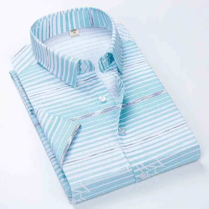 

2023 New Sle Summer ort Sve Plaid irts Faion Men Collar Nine Sve Length Fce Lined Thiened Special Wide Fit
