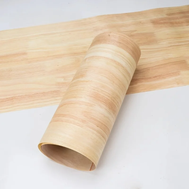 L:250X40cm Natural Rubber Wood Veneer Sheet for Furniture Decor Stairs Wardrobe Cabinet Renovation Craft DIY Veneer Panels