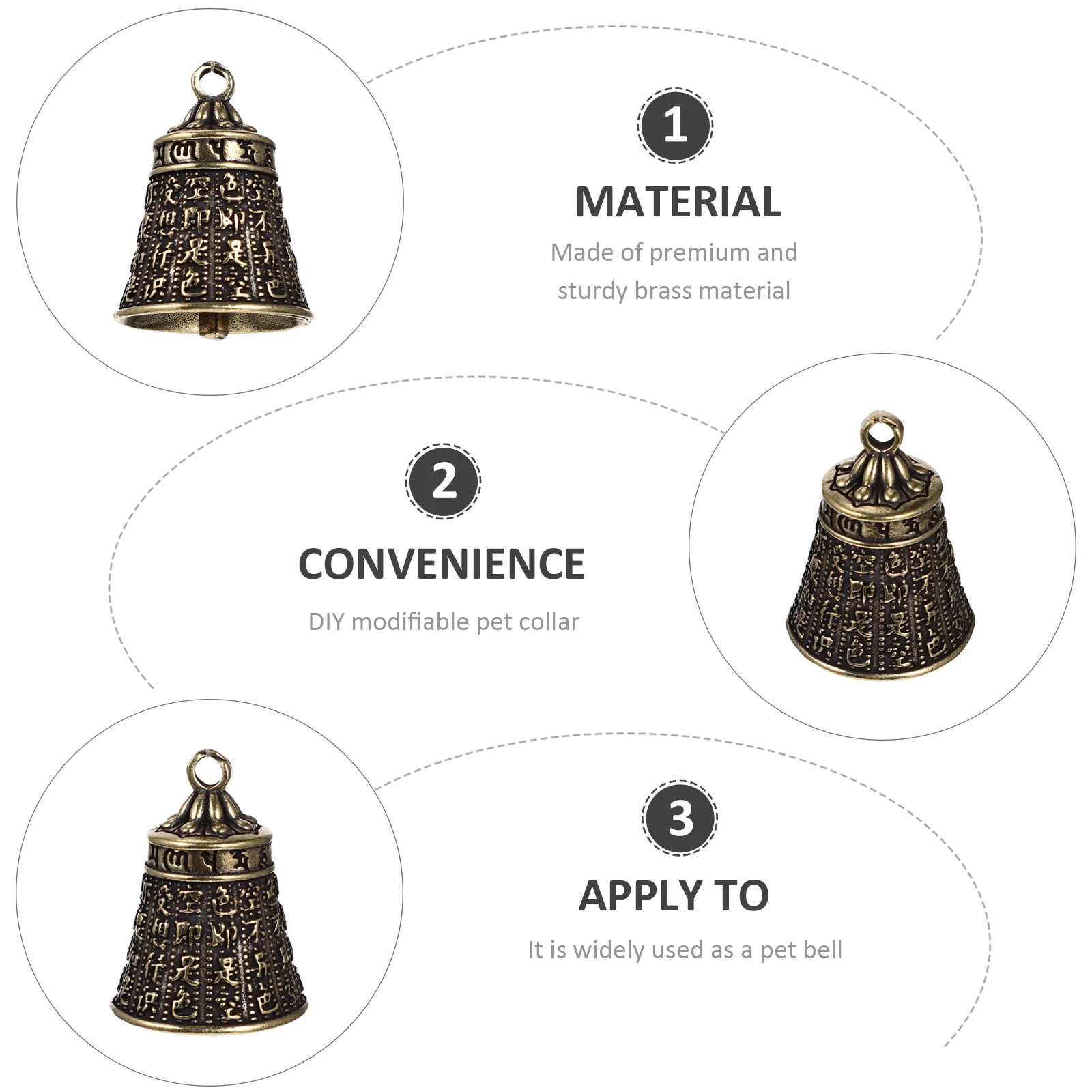 

10Pcs Delicate Durable Brass Pet Bells Retro Cat Dog Bells Decorative Hanging Ornaments Christmas Wedding Party Supplies