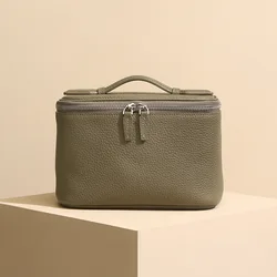 Cowhide Makeup With Large Capacity Textured A Wash Functional Bag Fashionable Leather Storage Luggage Travel косметичка женская