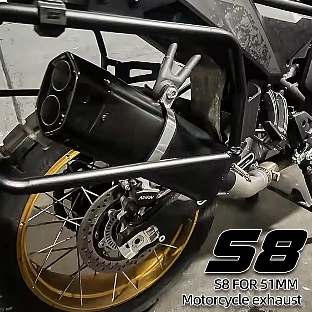 Universally suitable for 51mm S8 motorcycle exhaust tail section mufflerFOR Z650 Z250/300 DS525X Ninja 650 R6 CBR650 GSXR125