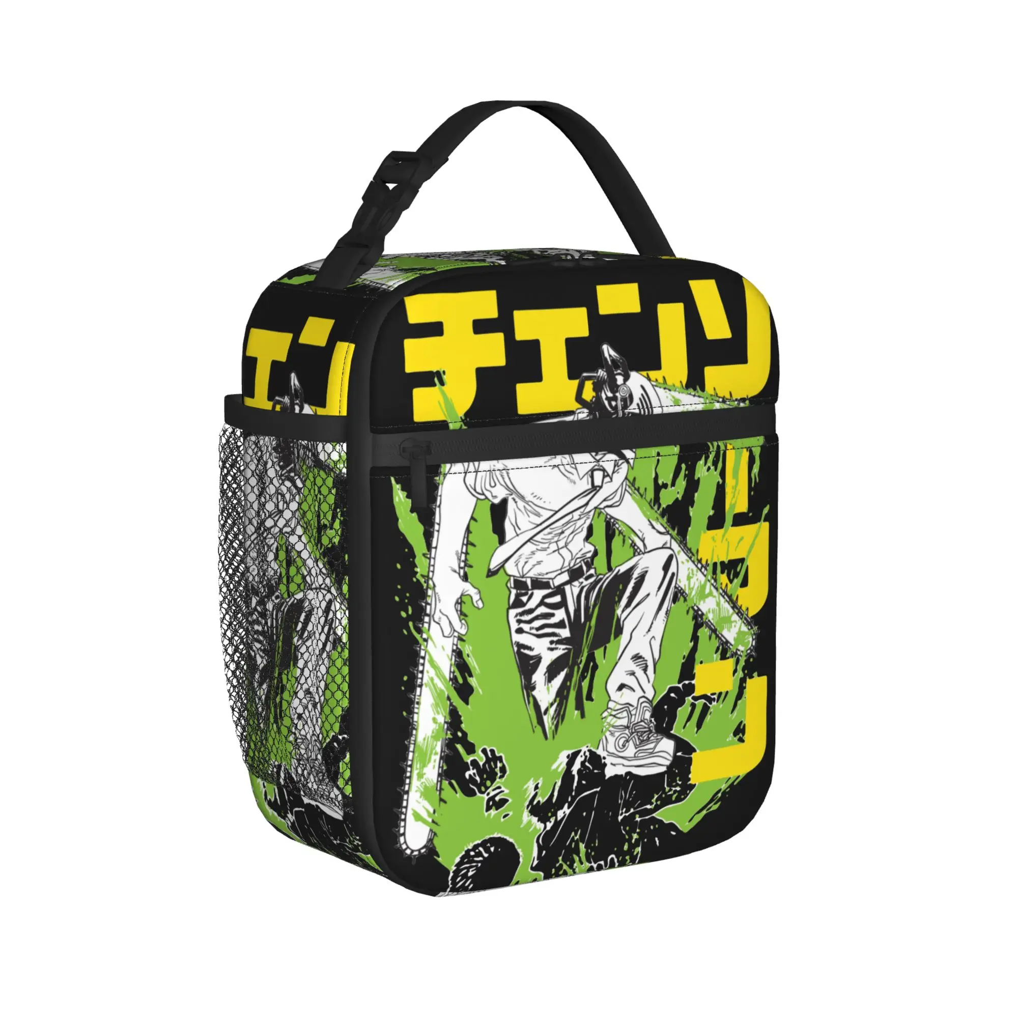 Warrior C-Chainsaws Man Insulated Lunch Bags Cooler Bag Reusable,Meal Container Denji Devil Anime High Capacity Tote Lunch Box