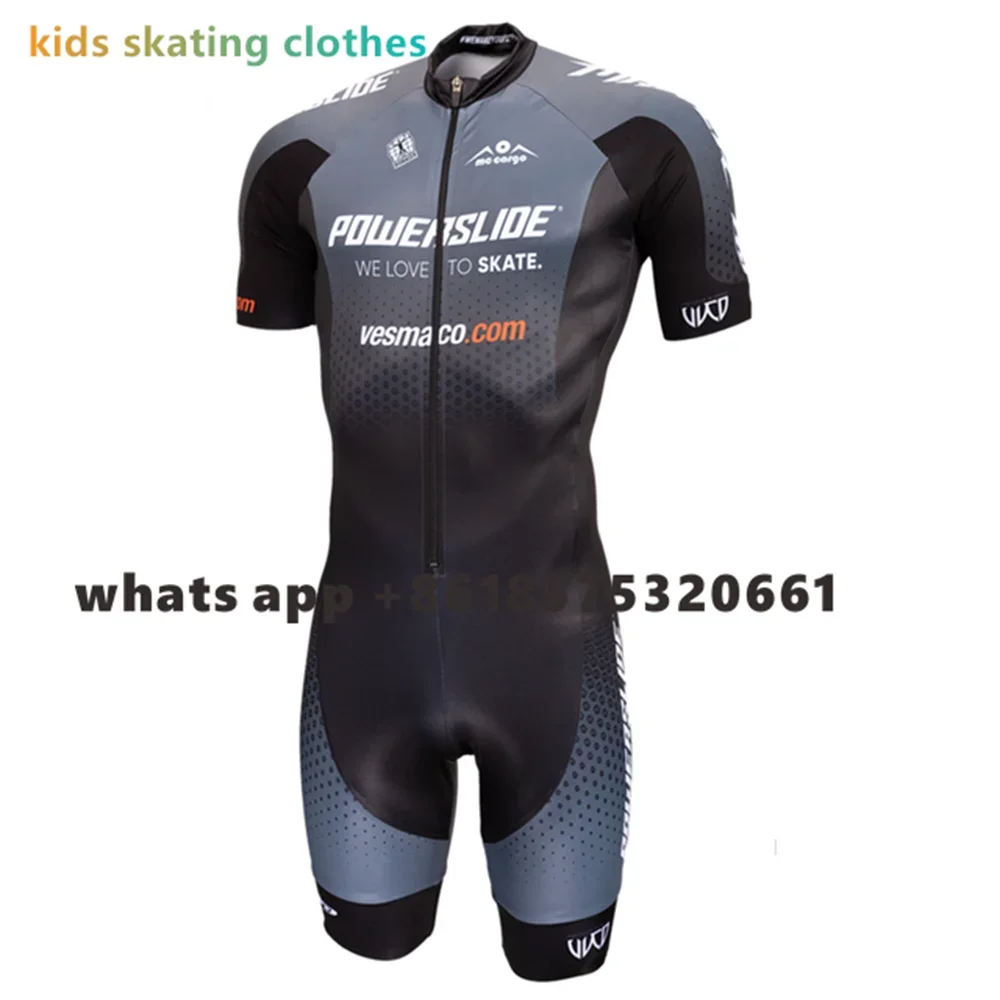 Powerslide Child Skating Speed Skating Suit Kids Practice Training Inline Speed Skating Short Sleeve Triathlon Race Clothing2022