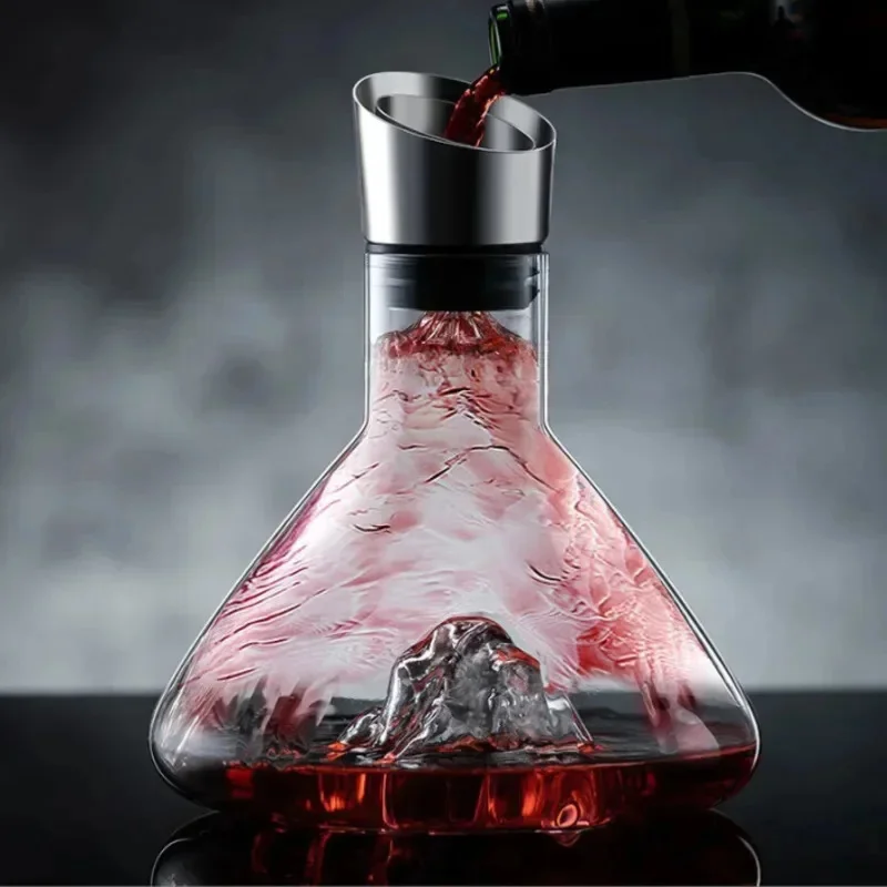 

New Creative Transparent Lead-Free Crystal Glass Wine Dispenser Barware Quick Decanters European Iceberg Waterfall Wine Decanter