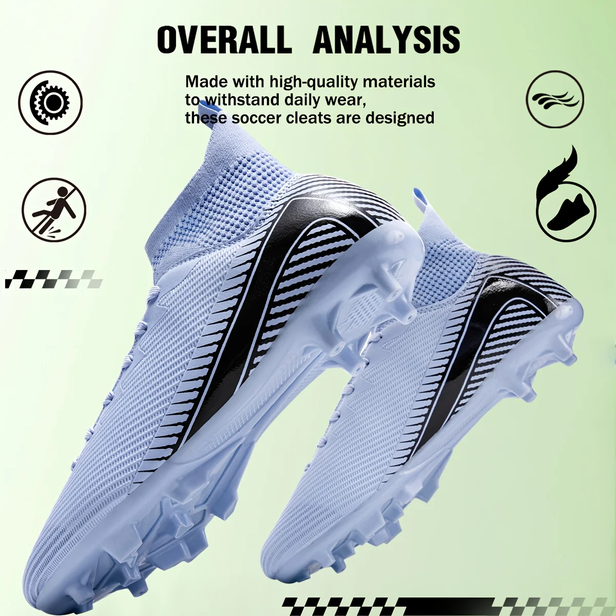 Men Football Boots Non‑Slip High‑quality Soccer Shoes Grass Cleats High‑top Futsal Sneakers Match Indoor Hot‑selling Outdoor