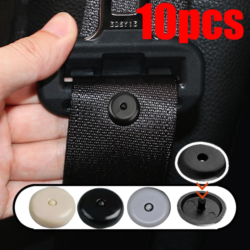 10Pcs Car Safety Seatbelt Stopper Buckle Auto Seat Belt Spacing Limit Stop Plastic Anti-slip Button Retainer Rivet Stud Clips