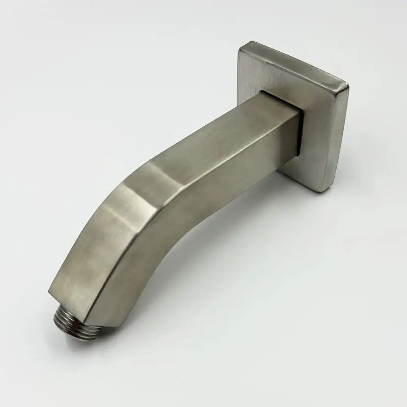 

Square Shower Arm with Flange, 1/2" NPT Tapered Threads, Wall Mount Rain Shower Extension Arm