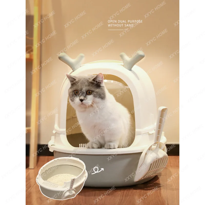 

Cat Box Full Semi-Enclosed Small Deodorant Deodorant Anti-Splash Large Cat Litter Cat Supplies Kitten Toilet cat training kit