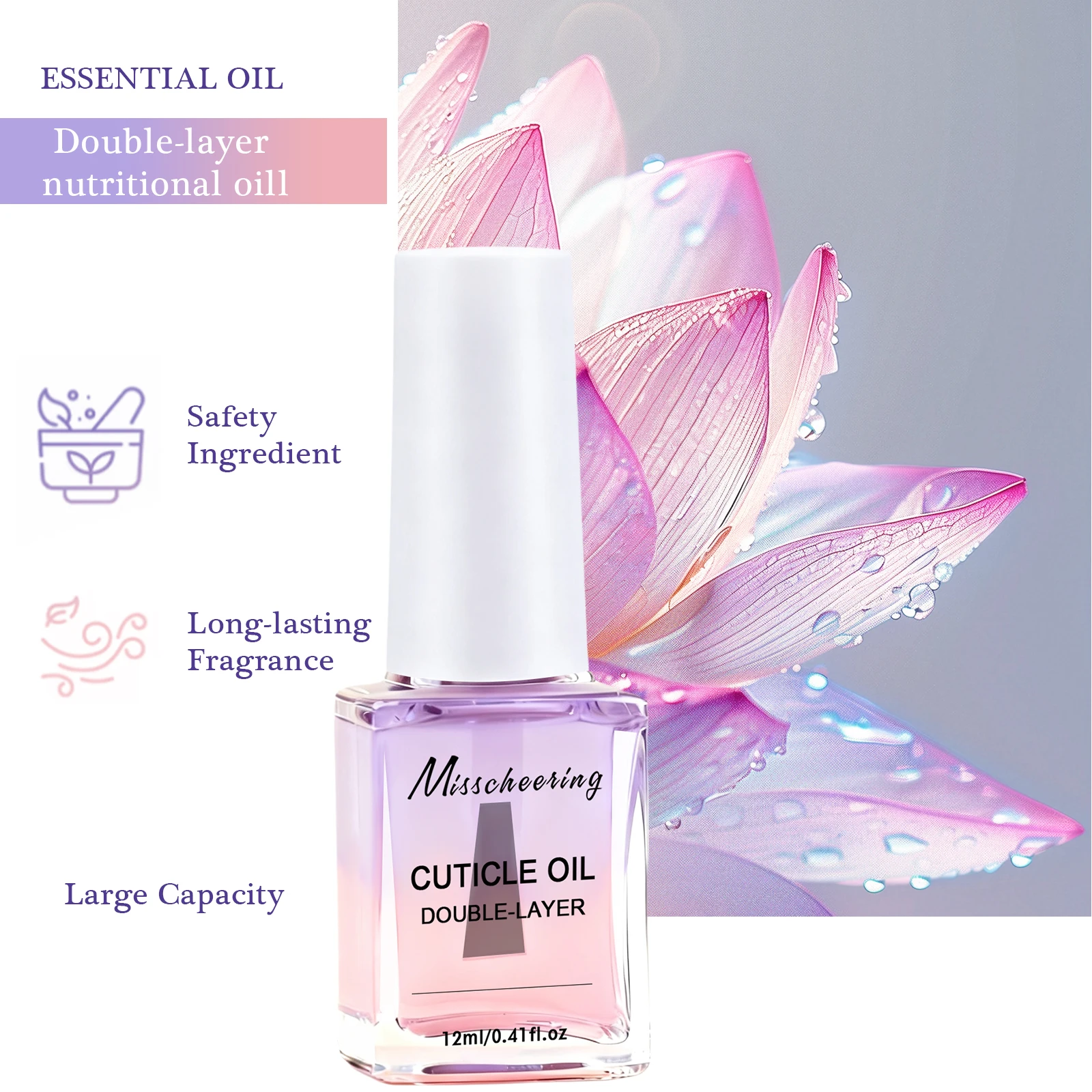 น้ำมันบำรุงเล็บและจมูกเล็บแบบสองชั้น ช่วยฟื้นฟู ป้องกัน บำรุงเล็บ น้ำยาปรับสภาพเล็บสำหรับผิวที่ตายแล้ว เครื่องมือดูแลเล็บเจล