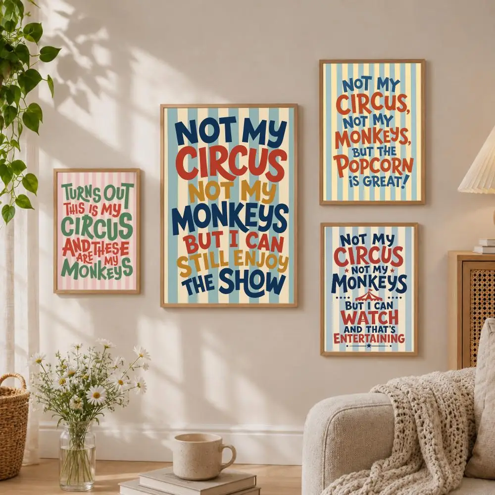 This Is My Circus Poster Stickers HD Painting Self-Adhesive Art for Bedroom Living Room Home Decor Wall Decals Gift