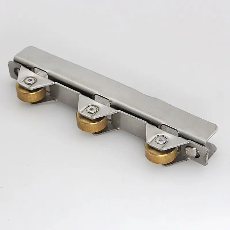 4 قطعة/المجموعة باب من الزجاج بدون إطار و نافذة بكرة مع 3 عجلات النحاس ل 8-10 مللي متر سميكة الزجاج ، انزلاق زجاج الباب الأسطوانة الجمعية #2