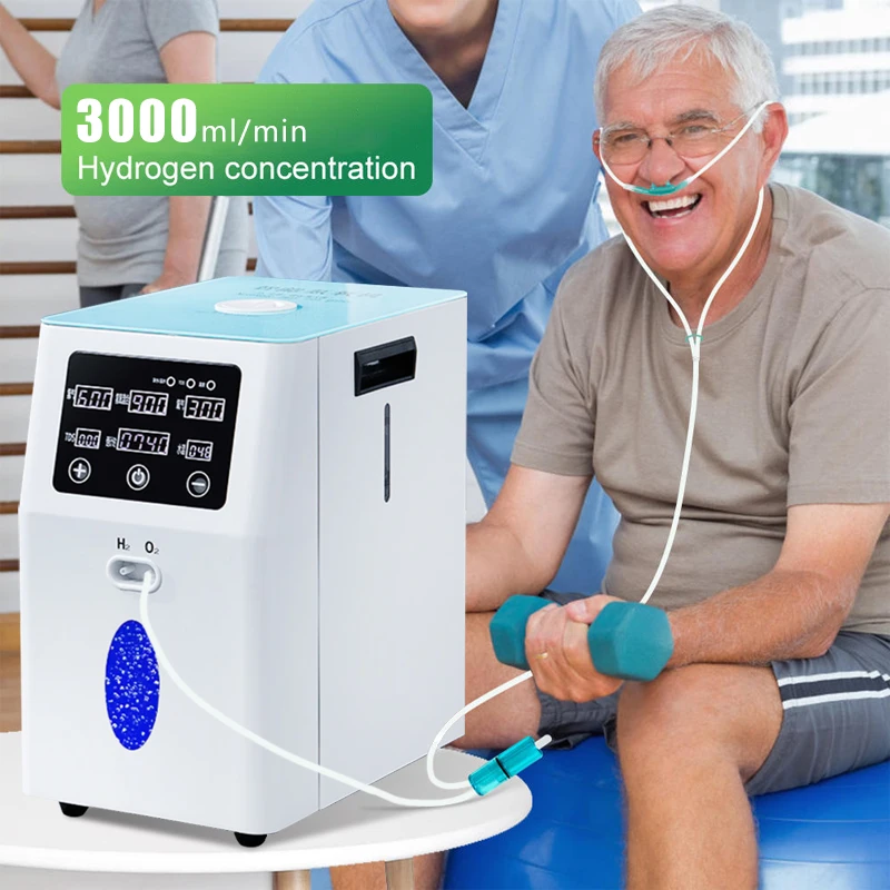 عالية النقاء الهيدروجين H2 آلة استنشاق التنفس مركز العافية معدات مولد استنشاق الهيدروجين 1500/3000 مللي الغاز البني