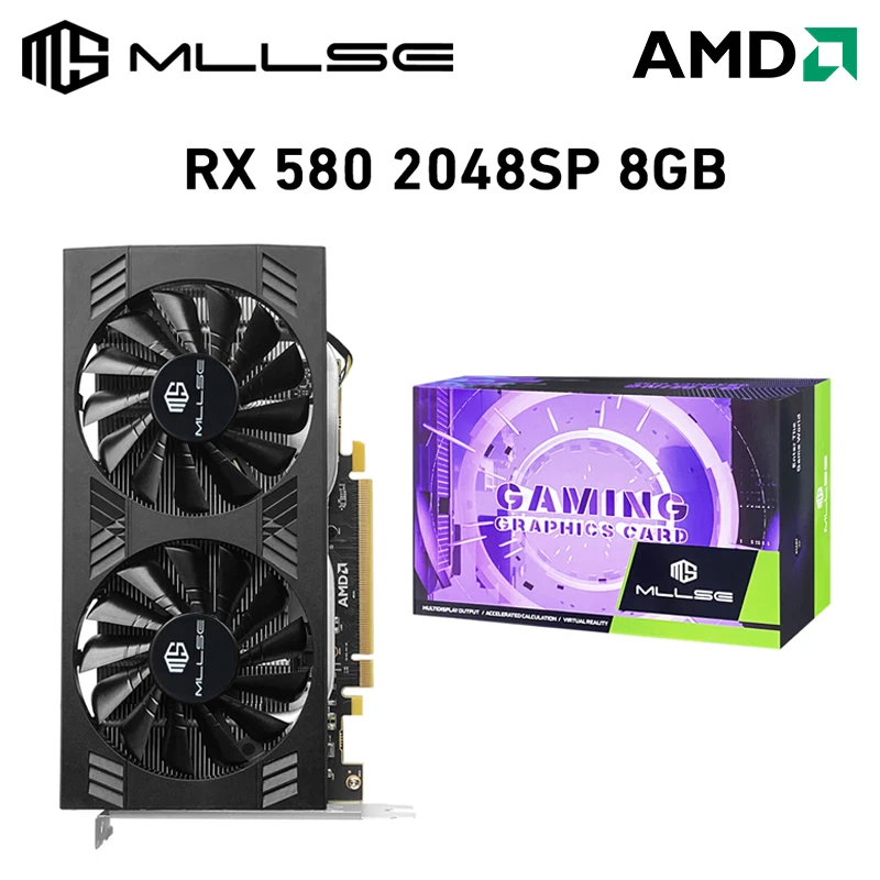 

Графическая карта MLLSE AMD Radeon RX 580 2048SP 8 ГБ GDDR5 256-bit PCI Express 3,0 × 16 14 нм графический процессор для настольных игр