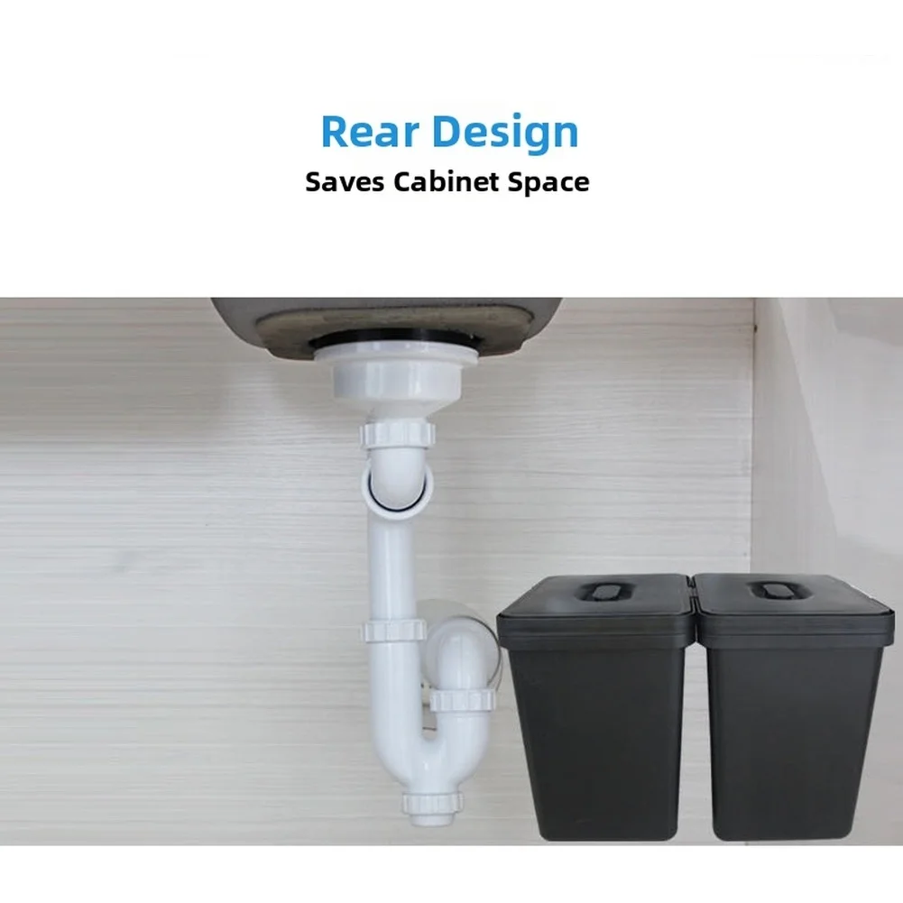 Stainless Steel Kitchen Sink Drainer 110mm Rear Wall Mounted Sink Drain Pipe Kitchen Wash Basin Sewer Drainer Accessories