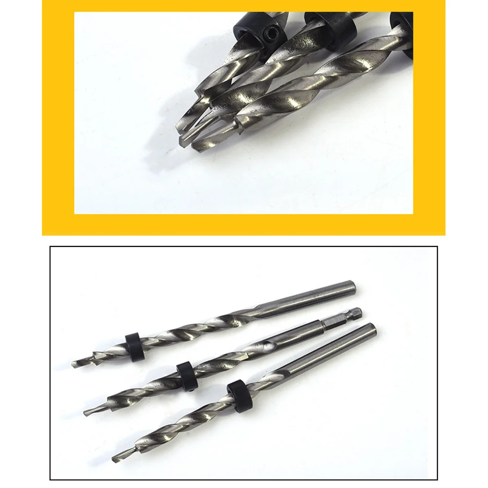 

Hex Shank Drill Bit Set 9.5Mm Titanium Plated Golden Hss Woodworking Countersink Cutting Smooth Sawdust