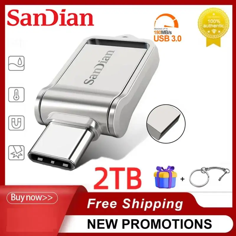 Pendrive USB 3.0 2TB 1TB Metalowy pendrive 64GB 128GB 256GB 512GB USB3.0 U Disk Szybki wodoodporny pendrive Pamięć