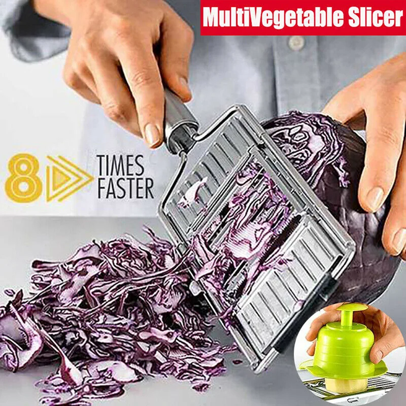 Grattugia manuale affettatrice in acciaio inox affettatrice per verdure trituratore con manico robot da cucina multiuso gadget da cucina