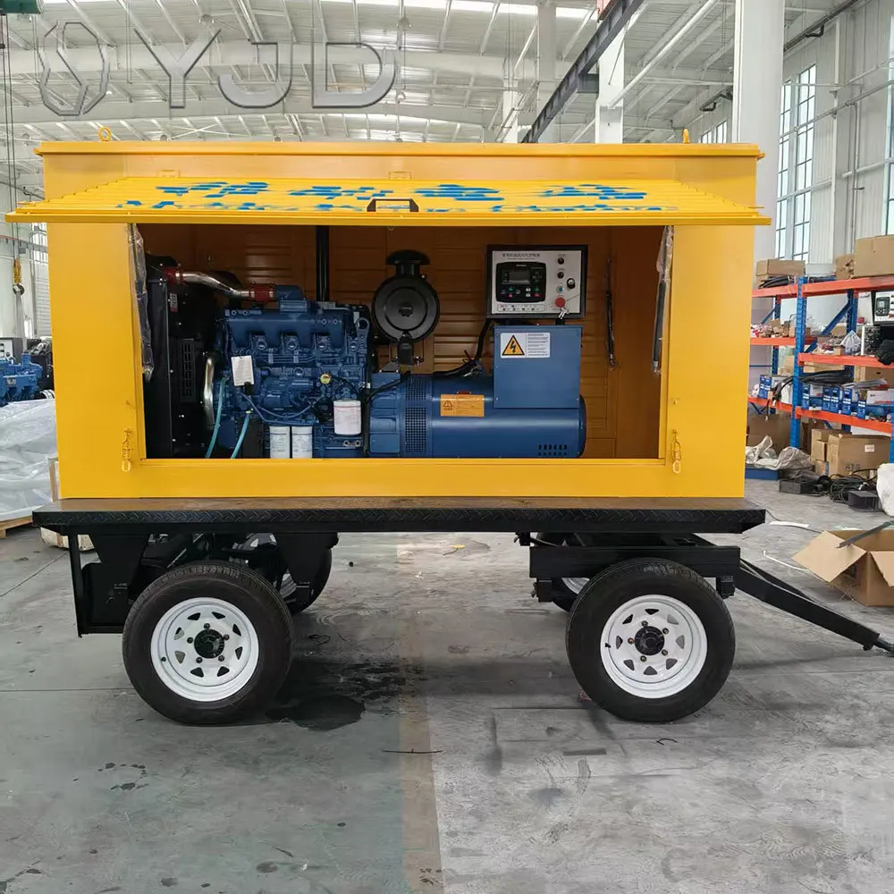 Customized Yuchai Diesel Generator 30KW-1000KW Mobile Trailer Type Silent Open Frame Portable Power Genset with ATS
