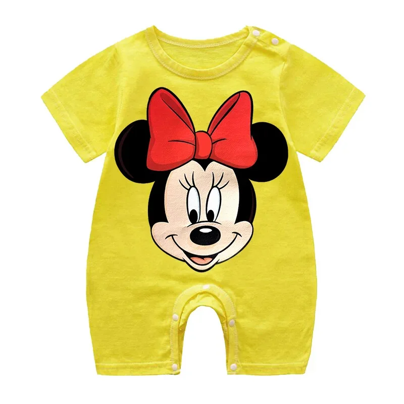 Summer Baby Romper Cartoon Minnie Mouse Short Sleeve Baby Clothing One Piece Summer Boy Girl Clothes Jumpsuits Infant Pajamas