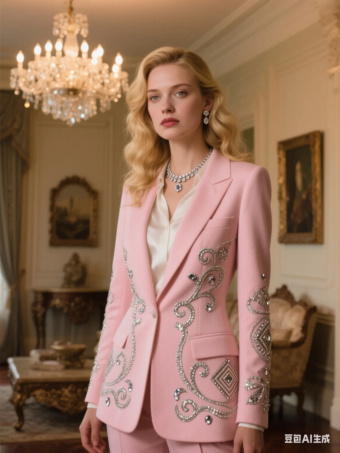 Sweet Women's Suit 2-Pieces Jacket+Pants Slim Fit Diamond crystal Luxury Womens Clothing Pant Set tailleur femm Customized