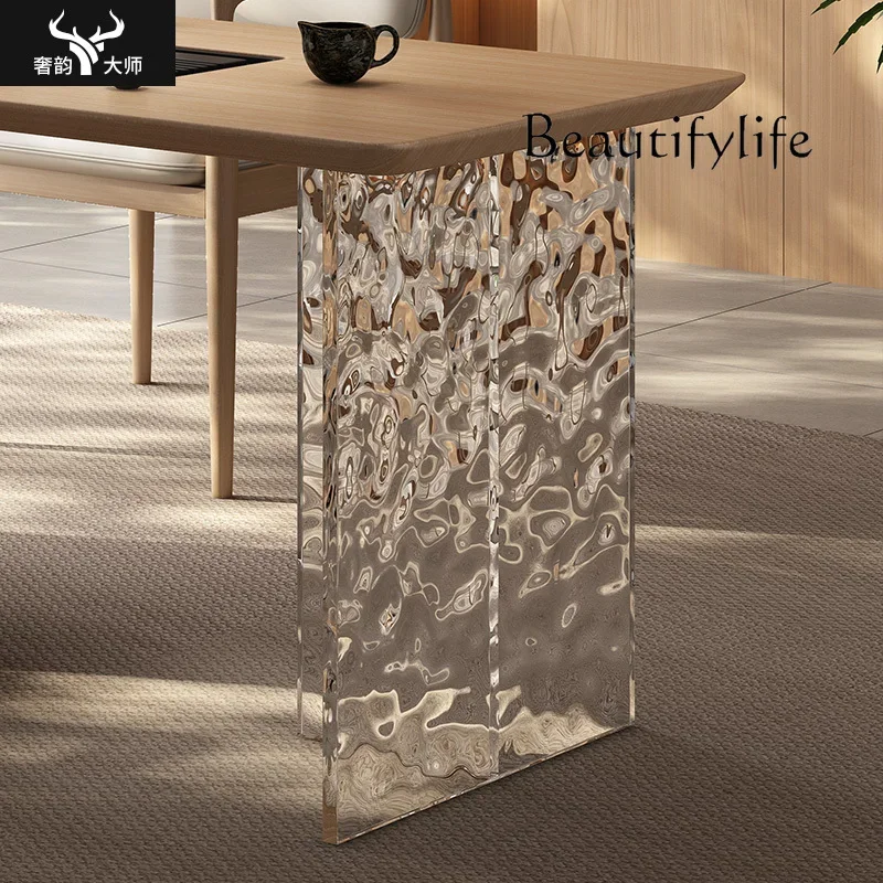 BJ Living Room Tea Table Household Small Tea Table Modern French Log Solid Wood Small Balcony Tea Table