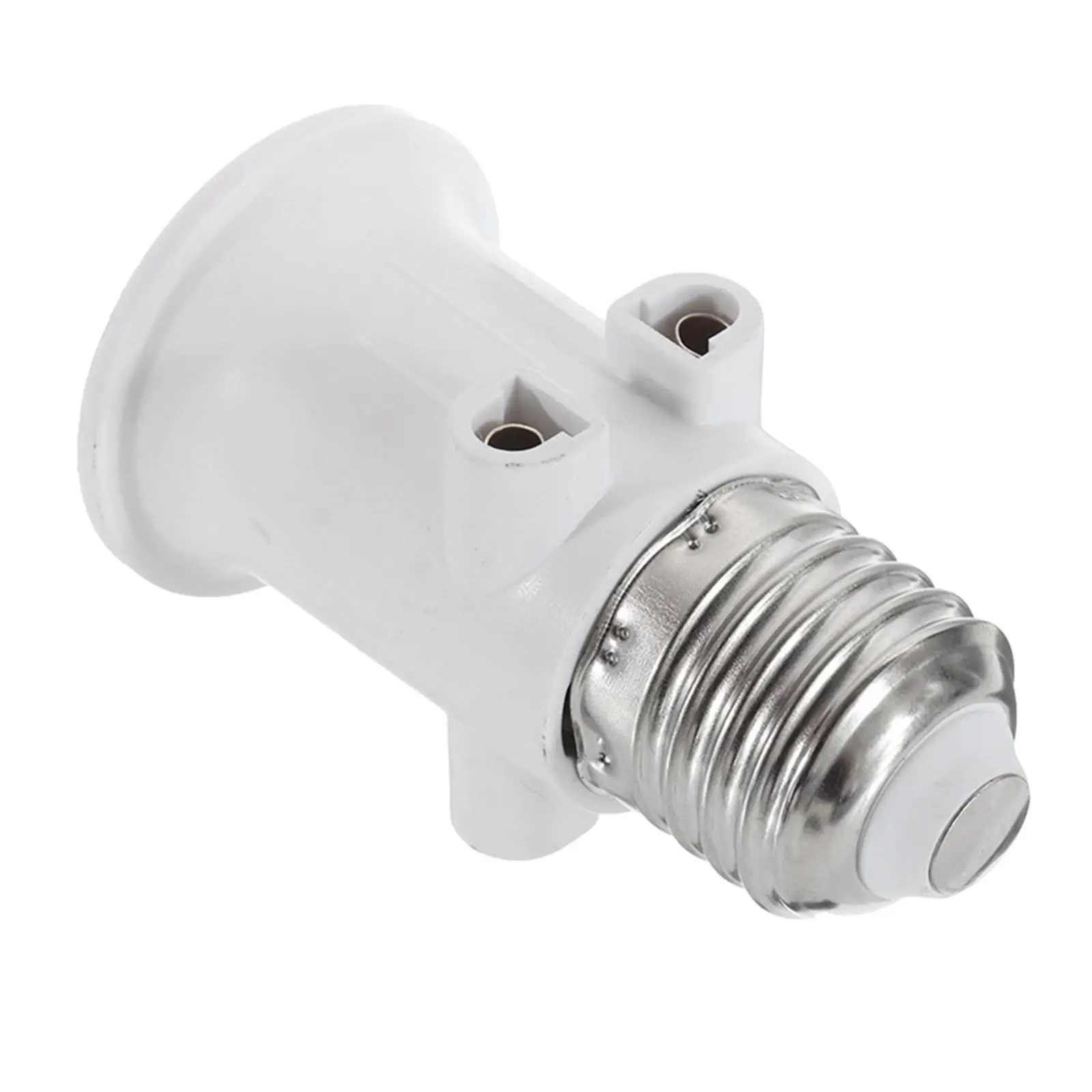 Fireproof EU Plug Connector E27 Light Socket Conversion EU Plug Connector Bulb Lamp Adapter Holder White Fireproof