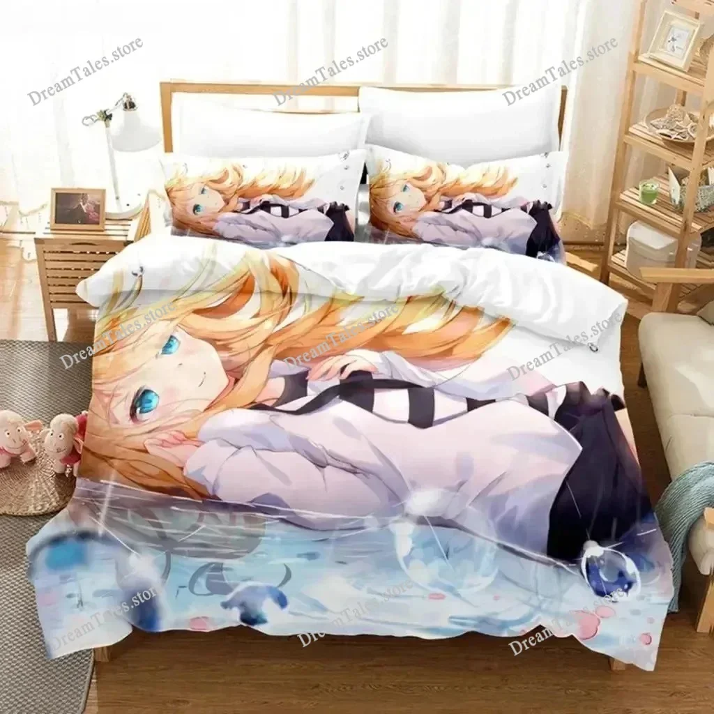 

3D Print Angels of Death Bedding Set Boys Girls Twin Queen King Size Duvet Cover Pillowcase Bed Boys Adult Home Textileextile