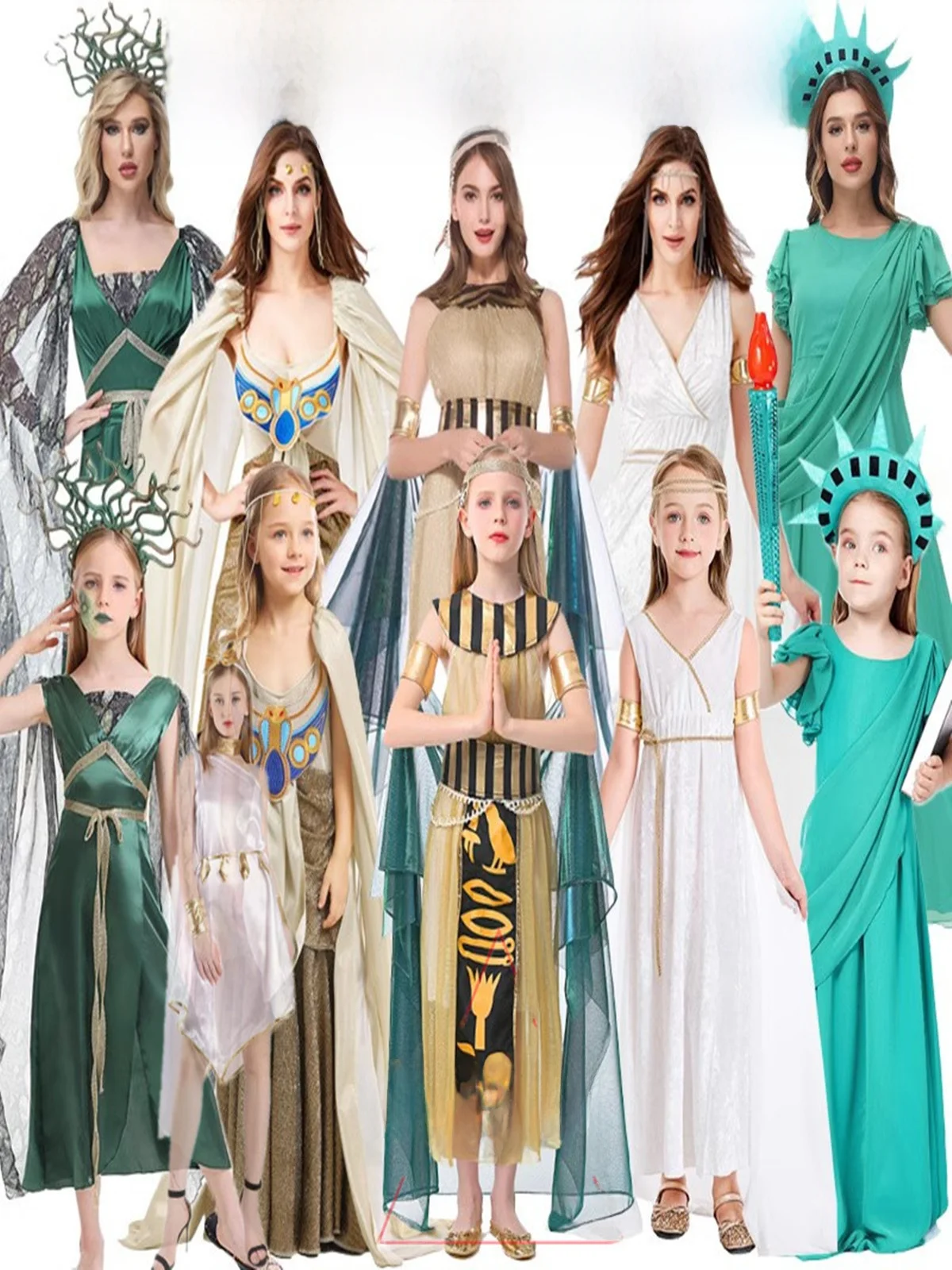 

Хэллоуин Древний Египетский Костюм Королевы Богид Сцена Принц Батьки-День Драма Представление Одежда Полиэфирное Волокно