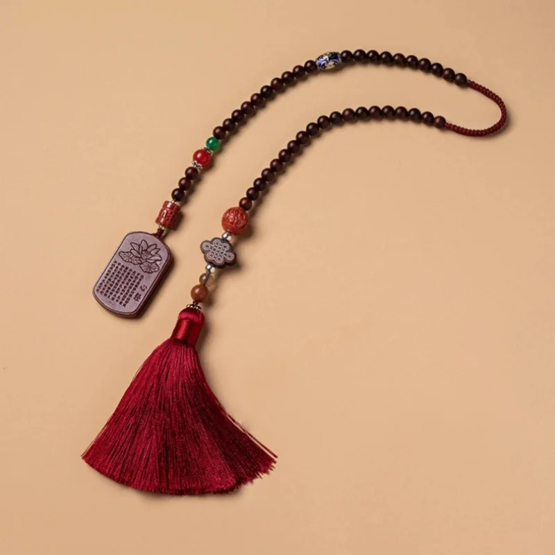 

Cinnabar Automobile Hanging Ornament Protective Talisman Car Interior Decorations Purple Gold Sand Heart Sutra Rear Lukcy Chamrs