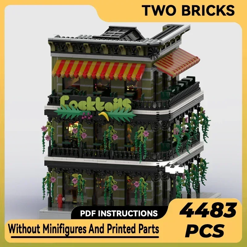 Urban Street View Model Moc Building Bricks Cocktail Bar Technology Modular Blocks Gifts Christmas Toys DIY Sets Assembly