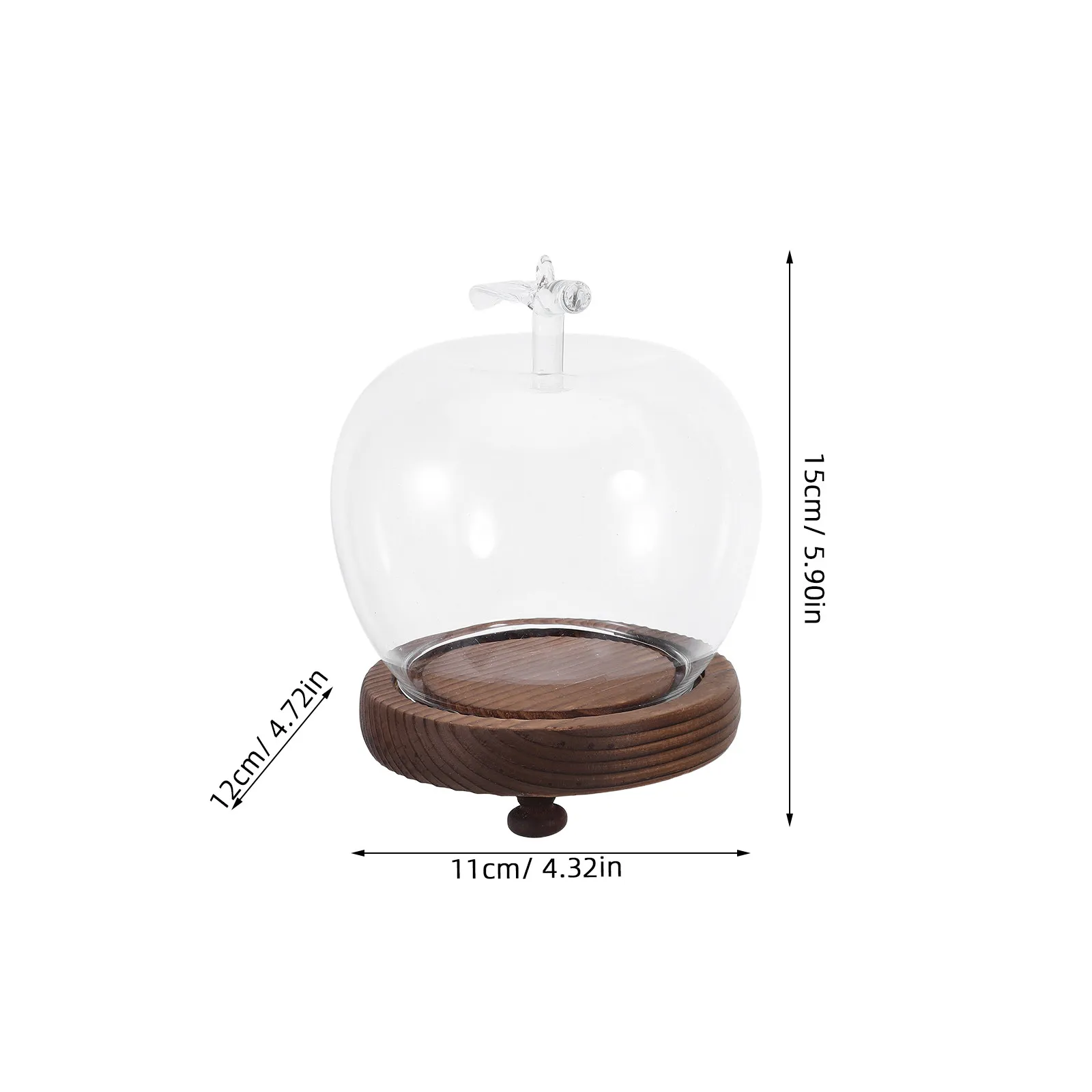 Glass Dome Cloche Clear Display Dome with Light Base Wood Stand Decorative Cover for Display Clear Keepsake Globe