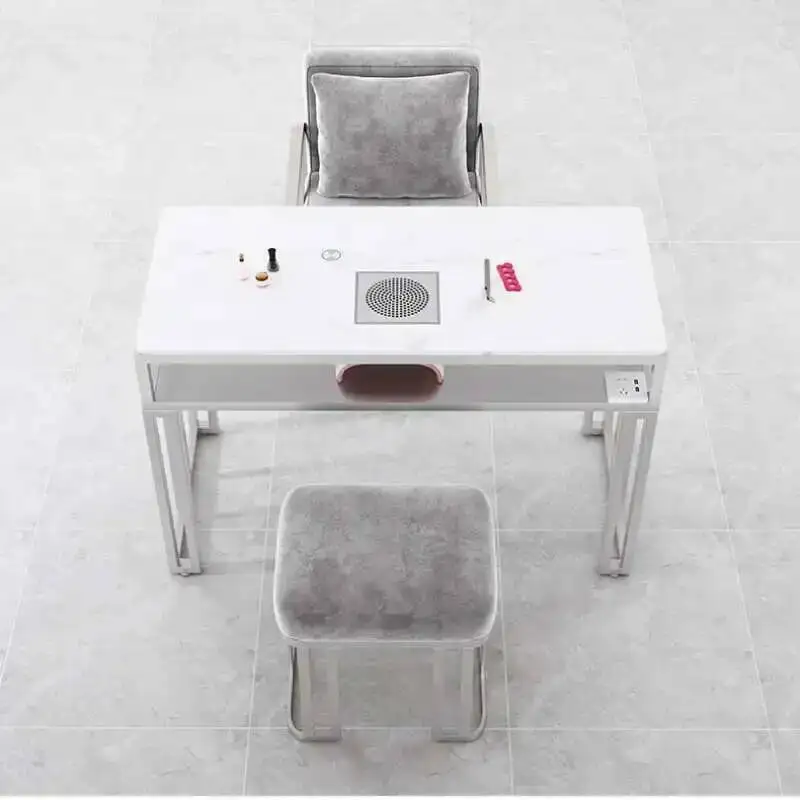 

Manicure Nail Tech Desk Supplies Professional Table Table Salon Furniture Beauty Dust Collector Aesthetic Arredo EstetistaChair