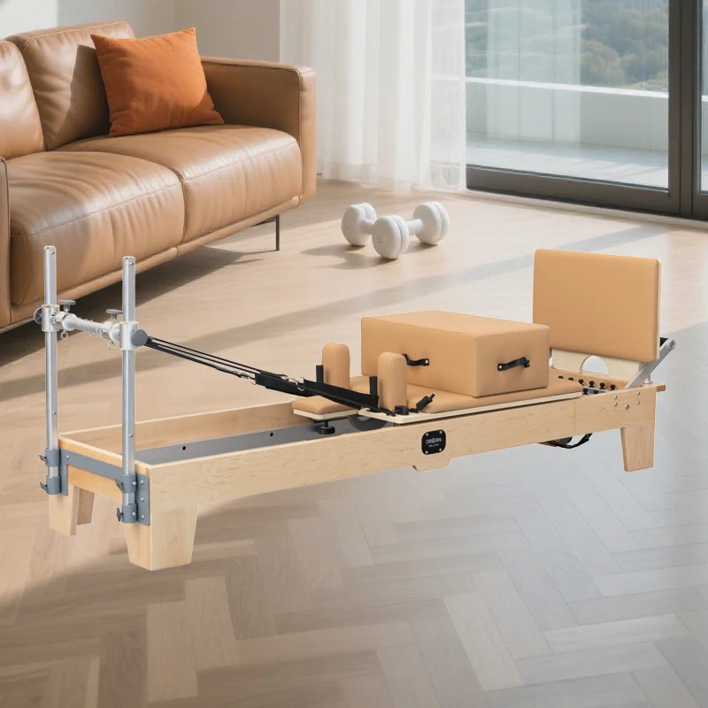 High-end  Pilates Reformer Wooden Pilates Equipment Maple Reformer Bed Machine for Body for Pilates Studios