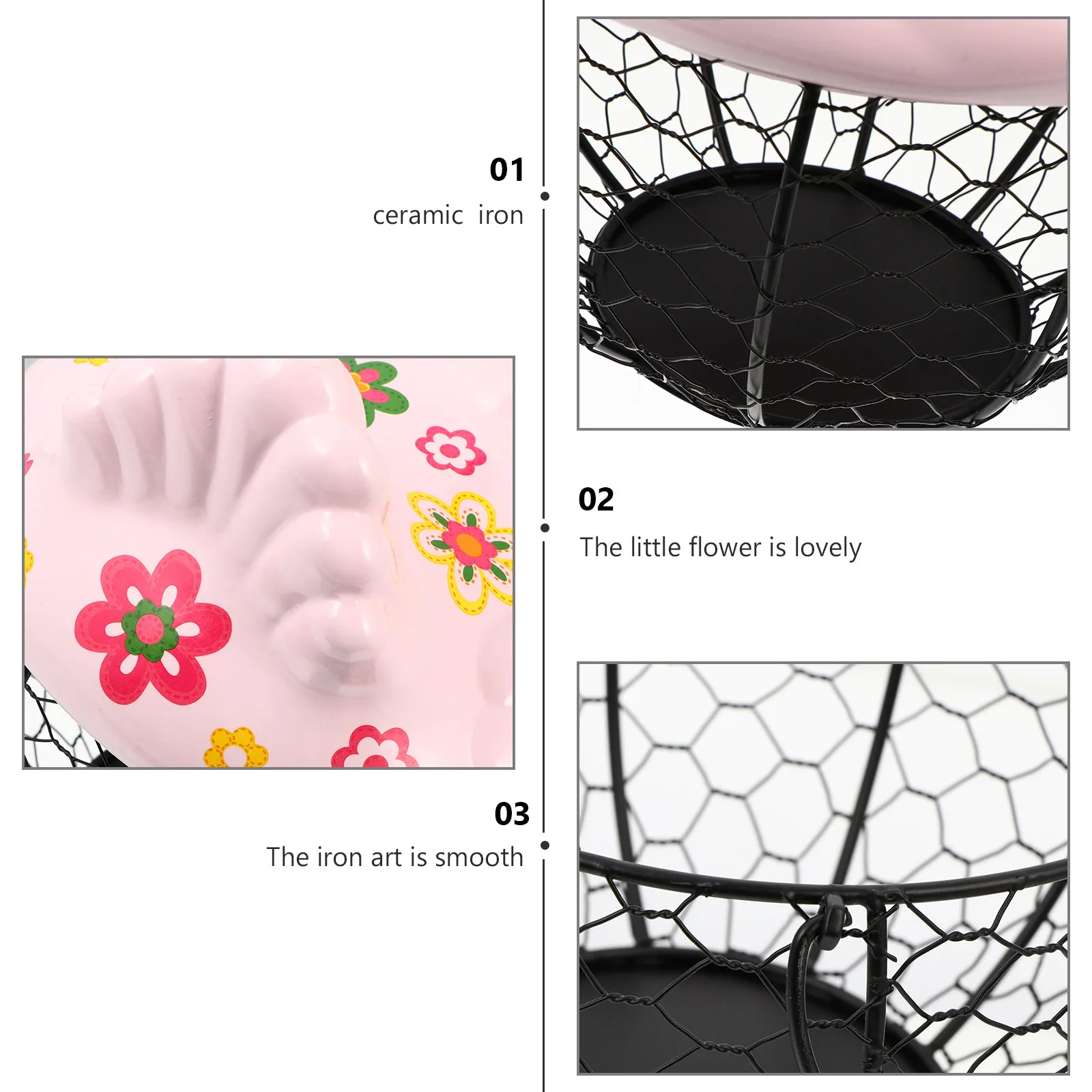 

Iron Egg Basket Hen Shape Large Capacity Ceramic Thickened Storage Basket for Kitchen Fruit Snack Desktop Sundries Storage