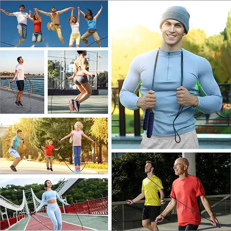 The New Jump Rope Steel Wire Skipping Exercise Adjustable Jumping Fitness Workout Training Home Sport Equipment Tangle-Free - 6
