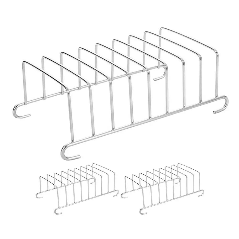 3Pcs Stainless Steel Toast Rack Bread Holder 8 Fryer Toast Slice Stand Bread Cutting Board Organizer Kitchen Food