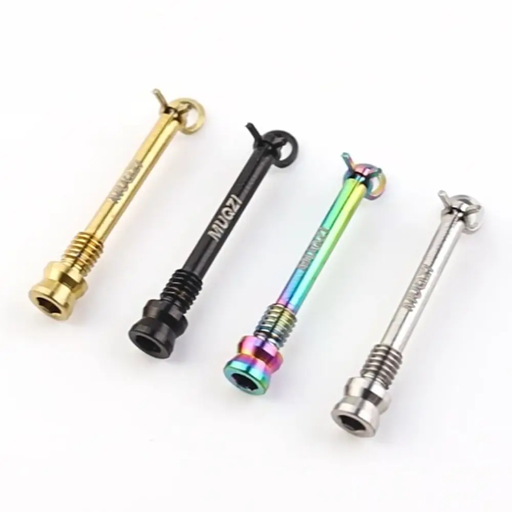 Titanium Disc Brake Pad Bolts Pins Spring Clips M4*26mm Bicycle Disc Brakes Screws Lightweight with Fixing Clip