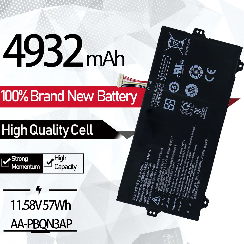 

Laptop Battery AA-PBQN3AP For Samsung Compatible With 3ICP6/63/81 11.58V 57Wh 4923mAh New SHUOZB