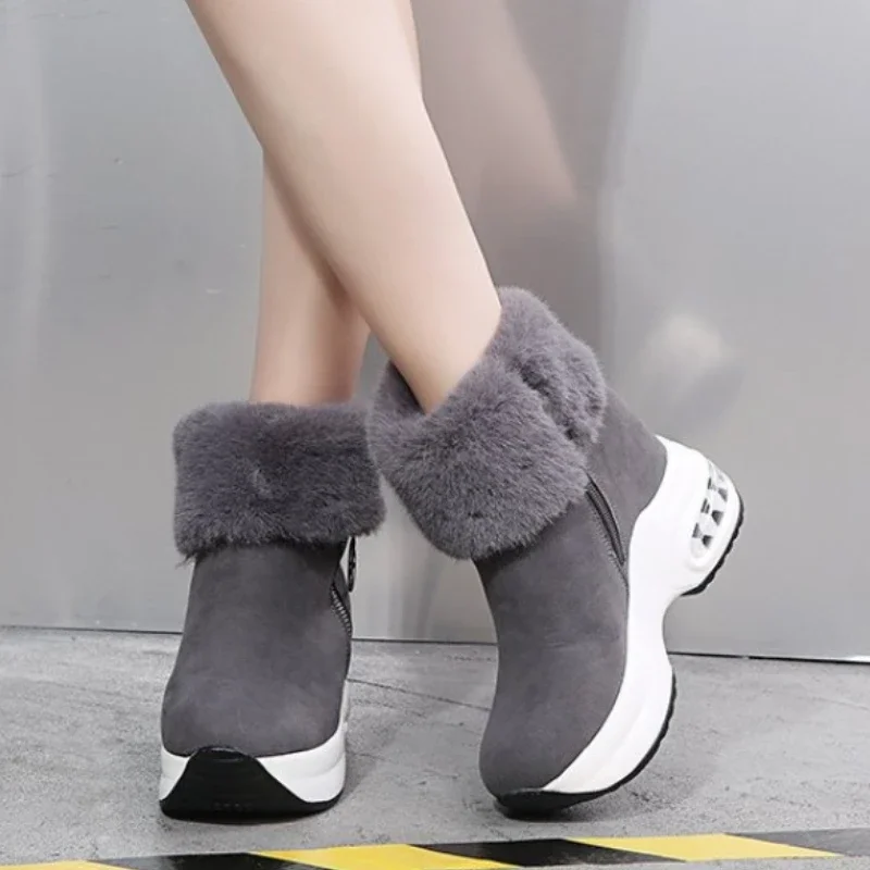 Winter Women Warm Sneakers Platform Snow Boots 2024 Ankle Boots Female Causal Shoes Ankle Boots for Women Lace-up Ladies Boots