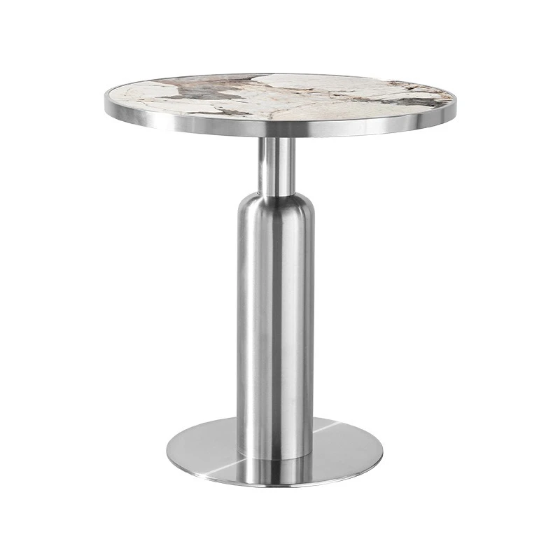 

Light luxury rock slab table catering high-end commercial hotel restaurant tables and chairs beauty salon stainless