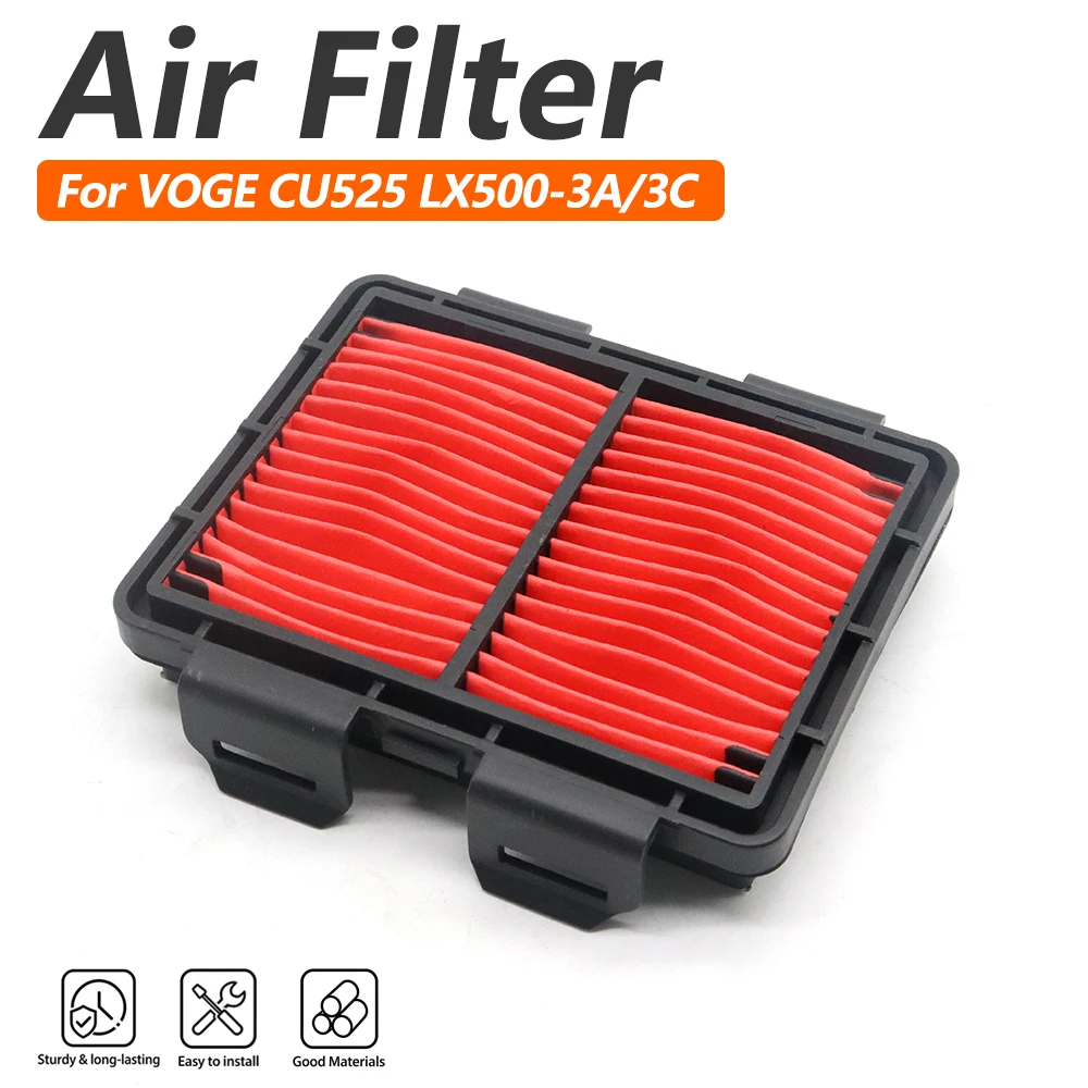 Motorcycle Accessories For Loncin VOGE CU 525 CU525 LX500-3A LX500-3C Air Filter Intake Cleaner Element Replacement